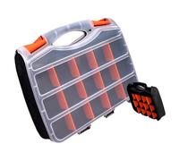 Organizador de piezas pequeñas, caja organizadora de herramientas con separadores extraíbles, caja de almacenamiento de hardware con pestillos de mango portátil