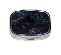 Organizador de píldoras Black Mystery Everyday y cabe en el bolsillo, pastillero portátil de 2 compartimentos para medicamentos, vitaminas y más