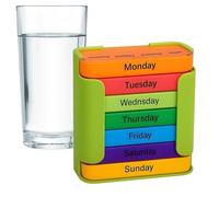 Organizador de píldoras - Caja de píldoras semanales | 7 días de medicina caja | organizador de píldoras portátil 4 veces al día para niños mayores rutinas planes de trabajo para planificación de