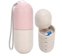 Organizador de Píldoras de 7 Días, Contenedor de Píldoras Cilíndricas, Caja de Medicinas con Forma de Cápsula Semanal, Mini Caja de Píldoras Portátil, Organizador de