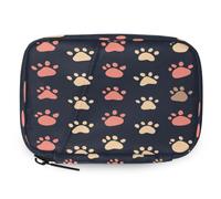 Organizador de píldoras de dibujos animados con diseño de patas de garabatos, estuche de medicina de viaje con cremallera, bolsa de almacenamiento diario de vitaminas, portátil, 8 ranuras, pastillero