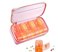 Organizador de píldoras de medicamentos | Lindo contenedor AM/PM a prueba de polvo | Caja para tabletas de 7 días - para medicamentos, suplemento dietético, viajes, hogar, escuela, camping, dormitorio