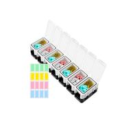 Organizador de píldoras de medicina Viajes, organizador de píldoras desmontables,Clasificador semanal de píldoras desmontables | Dispensador de medicina hermética con ubicaciones de etiqueta para