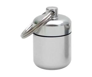 Organizador de píldoras de metal - Pastillero portátil de viaje con llavero, recipiente de almacenamiento compacto de aluminio con almohadillas insertadas, diseño de tapa de rosca segura, más ligero y