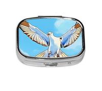 Organizador de píldoras de Seagulls in Flight Everyday y cabe en el bolsillo, pastillero portátil de 2 compartimentos para medicamentos, vitaminas y más