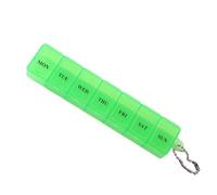 Organizador de píldoras de viaje, almacenamiento semanal de medicamentos, clasificador de píldoras compacto, 15 x 3 x 2 cm, grande para medicamentos, soporte de medicamentos de, pastillero