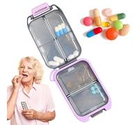 Organizador de píldoras de viaje, contenedor de medicamentos con compartimento, organizador de pastillas reutilizable resistente al olor para la familia, camping, diario, vacaciones, viajes