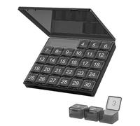 Organizador de píldoras de viaje - de almacenamiento de píldoras mensual | Pastillero de 30 días - para abrir compartimentos grandes Presionar, organizador de medicamentos, organizador personal