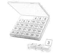 Organizador de píldoras de viaje - Organizador de píldoras de 30 días, caja de medicamentos de gran capacidad | Pastillero mensual, pastillero de viaje con compartimentos comprimibil