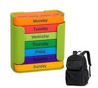Organizador de píldoras, estuche de suplemento dietético de 7 días, organizador de píldoras portátil 4 veces al día para niños, ancianos, hogar, trabajo, escuela, hospital, avión, vacaciones, viajes