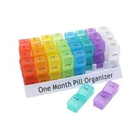 Organizador de píldoras mensual por la mañana/tarde, organizador de medicamentos 31 días por la mañana/tarde diario estuche extraíble con 32 compartimentos para cada día, de suplementos