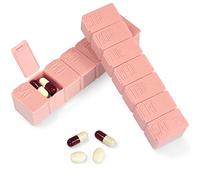 Organizador de píldoras para viajes, 7 días con caja de píldoras Braille, suplementos de aceite de pescado, dispensador de medicamentos para aceites de pescado, suplemento de soporte de vitamina