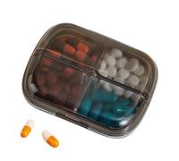 Organizador de píldoras personal, dispensador de pastillas diario de 4 rejillas para viajes, dispensador de píldoras semanal compacto, contenedor portátil para viajes, hogar, trabajo, escuela