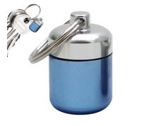 Organizador de píldoras portátil para llavero: estuche de píldoras de metal resistente, soporte para medicamentos de viaje con almohadillas de esponja | Pastillero compacto para camping, mochilero