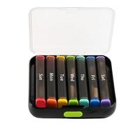Organizador de píldoras semanales, dispensador de suplementos a prueba de polvo, almacenamiento de medicina portátil con compartments for Pocket Travel Purse Daily Capsules Sorting, 5,63 x 4,37 x 1,46