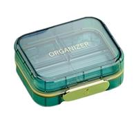 Organizador de píldoras semanales, doble medicina, 3,15 x 2,76 x 1,38 pulgadas de viaje, dispensador de píldoras seguras, plan de medicina compacto para suitcase, Purse, y Backpack