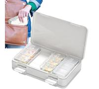 Organizador de píldoras semanales, organizador de píldoras diarias - Dispensador de titular de la medicina portátil | Caso de medicina diaria los siete días de la semana, recipiente de píldoras a prue
