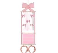 Organizador de pinzas para el pelo, de malla rosa con ganchos, organizador de corbatas para el pelo, soporte para pinzas para el pelo, para mujeres y niñas, organización, puerta, armario