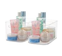 Organizador de pl stico transparente STORi Bliss de 25 x 15 cm con compartimento abierto (juego de 2) | Contenedor rectangular para maquillaje y