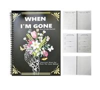 Organizador de planificador de muerte, organizador de arreglos finales, cuaderno de trabajo de bobina para pertenencias, información importante para preparación de asuntos comerciales
