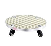 Organizador de plantas resistente con ruedas, carrito redondo de metal duradero, ruedas industriales de poliuretano, borde de aluminio para uso en exteriores, capacidad de 440 libras