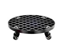 Organizador de plantas resistente con ruedas, carrito redondo de metal duradero, ruedas industriales de poliuretano, borde de aluminio para uso en exteriores, capacidad de 440 libras