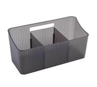 Organizador de plástico PP para colgar al lado de la cama, para dormitorios, literas, 24 x 10 x 11 cm, estante compacto de escritorio para libros, vasos, mandos a distancia, bebidas (blanco/gris
