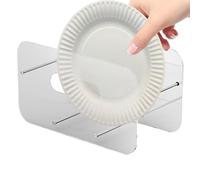 Organizador de platos de papel, dispensador de platos de espuma y papel /cuadrado, soporte de 7 a 12 pulgadas para cubiertos de pañuelos, cubiertos, despensa, cocina, hogar, ,