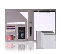 Organizador de portafolios, portafolios profesional con portapapeles, carpeta de cuero, currículum, bloc de notas, ideal for negocios, oficina y conferencias.