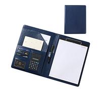 Organizador de portafolios, portafolios profesional con portapapeles, carpeta de cuero, currículum, bloc de notas, ideal for negocios, oficina y conferencias.