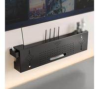 Organizador de proyector montado en la pared, estante flotante ocultador de caja WiFi, solución ideal para gestión de cables para componentes de TV en sala de estar y espacios de trabajo