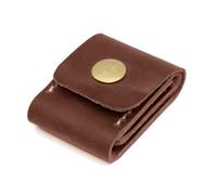 Organizador de púas de guitarra con 3 ranuras de piel sintética para púas, bolsa de almacenamiento para guitarra, Brown