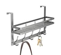 Organizador de puerta - Cesta de construcción de acero al carbono para cargas pesadas con ganchos disponible en tamaños M 43x28x10 cm y L 51x28x10 cm | Solución de almacenamiento colgante senz