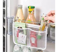 Organizador de puerta de frigorífico con conector, Refrigerator Door Mesh bolsillo para frigorífico, organizador de particiones, 13 x 22 cm