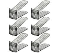 Organizador de ranuras para zapatos - Elevador para guardar zapatos de 6 piezas, estante apilable antideslizante Ajuste de doble capa Ligero Duradero Estable Portátil Fácil instalación Organización