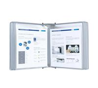 Organizador de referencia montaje en pared, carpeta exhibición abatible escritorio Metal con 20 bolsillos tamaño carta, soporte archivo hoja que ahorra espacio(Gray)