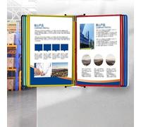 Organizador de referencia montaje en pared, carpeta exhibición abatible escritorio Metal con 20 bolsillos tamaño carta, soporte archivo hoja que ahorra espacio(Color)