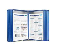 Organizador de referencia montaje en pared, carpeta exhibición abatible escritorio Metal con 20 bolsillos tamaño carta, soporte archivo hoja que ahorra espacio(Blue)