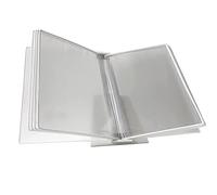 Organizador de referencias for montaje en pared - Estante de exhibición del catálogo, mesa atril de metal | 10 bolsillos A4 | for Consulta y Presentación de Documentos(White)