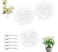 Organizador de rejilla floral de acero inoxidable, organizador de rejilla floral de acero inoxidable de 4 a 6 pulgadas, soporte de tallo de flores reutilizable para arreglos y ramos, inserto de fácil