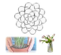 Organizador de rejilla floral de acero inoxidable, soporte para arreglos florales, ranas florales para arreglos florales, jarrón, reutilizable de 4/5/6 pulgadas para cubos (plateado, 4 pulgadas)