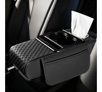 Organizador de reposabrazos de coche con cubierta de consola central, cuero resistente al desgaste y material de esponja, diseñado para organizar y organizar el interior de tu vehículo (estilo negro C