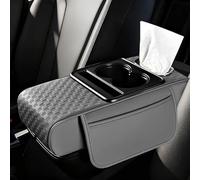 Organizador de reposabrazos de coche diseñado para trabajar con áreas de consola central estándar para una mejor organización (marrón)