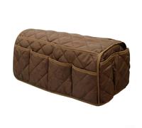 Organizador de reposabrazos impermeable con función antideslizante, organizador de almacenamiento reclinable con múltiples bolsillos para control remoto y accesorios (café)