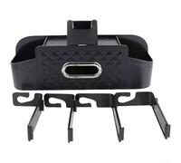 Organizador de respaldo de asiento de coche con soporte para tablet y bolsillos de profundidad múltiple para paraguas, sombreros y pertenencias personales (negro)