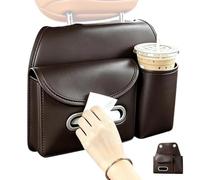 Organizador de respaldo para bebidas, de pañuelos, piel sintética | Organizador de asiento para SUV Van Truck para Camión Van SUV Accesorios de viaje Vehículo Pasajeros