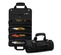 Organizador De Rollos De Herramientas, 4 Bolsillos Con Cremallera Y 2 Bolsas Desmontables, Duradero, Gran Capacidad, Rollo De Herramientas De Lona Multiusos Para Electricista, Fontanero, Mecánico Etc