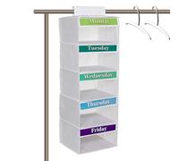 Organizador de ropa | Bolsa de organización de armario de 5 estantes - Organizador semanal de ropa, para habitación de niños, aula, dormitorio, armario, puerta, bebé, adolescente y niñas