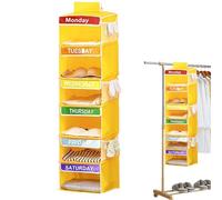 Organizador de Ropa Infantil - Llanto colgado no Tejido, Almacenamiento Armario | Estantería de 6 Niveles de Nivel Plegable con Grandes Secciones, Titular de un semanal para el abb