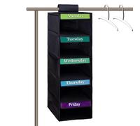 Organizador de ropa para niños, organización de almacenamiento de ropa de cinco niveles, organizador de ropa de lunes a viernes, para escuela, aula, dormitorio, hogar, armario, puerta, bebé